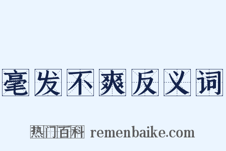 毫发不爽反义词是什么意思的图片